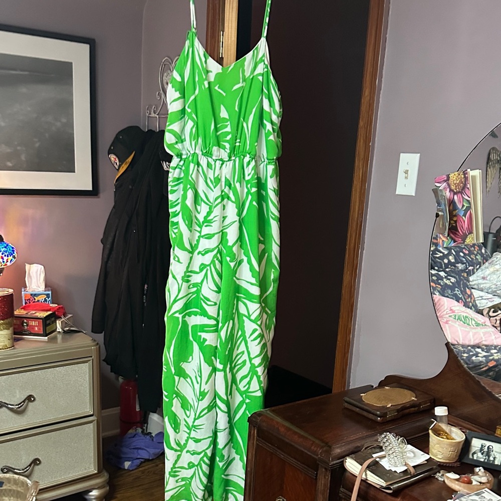 Lilly Pulitzer Vibrant Green Tropical Pantsuit